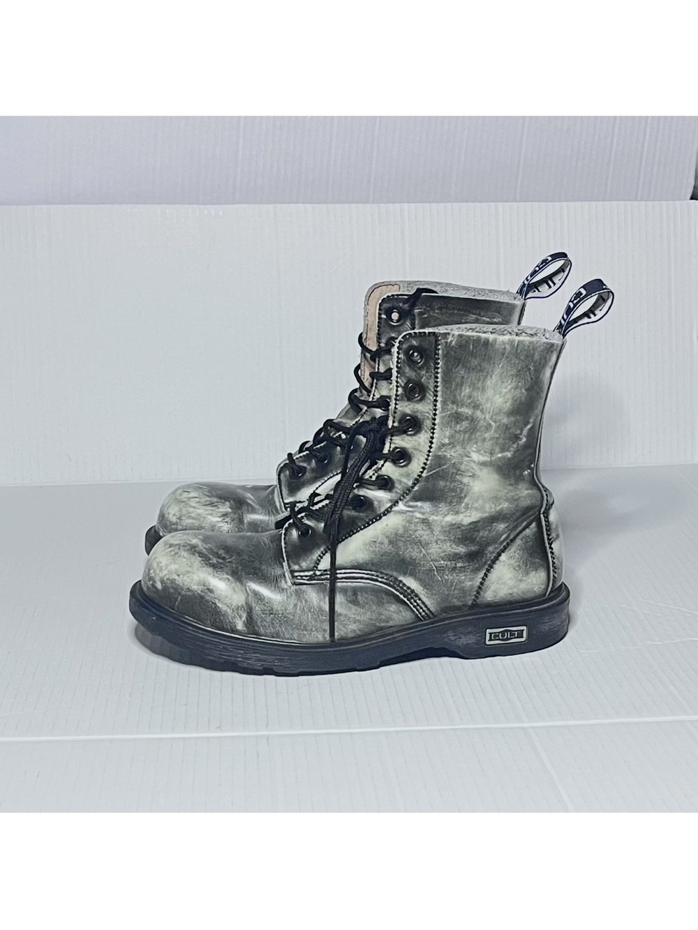 CULT Distressed Leather Combat Boots
